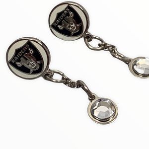 Raiders NFL Pierced Earrings Dangle Bling NWT